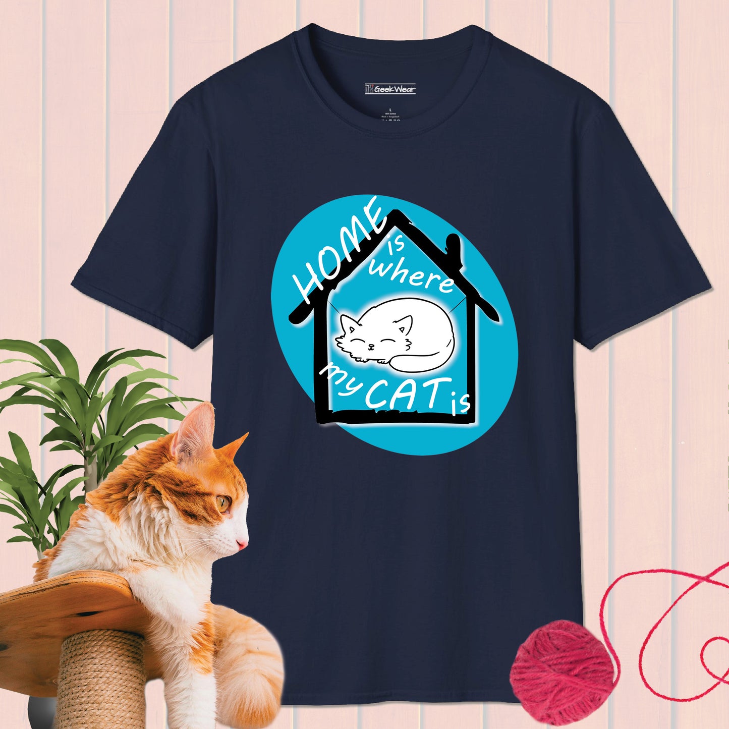 GeekWear Cat Home is where my cat is T-Shirt