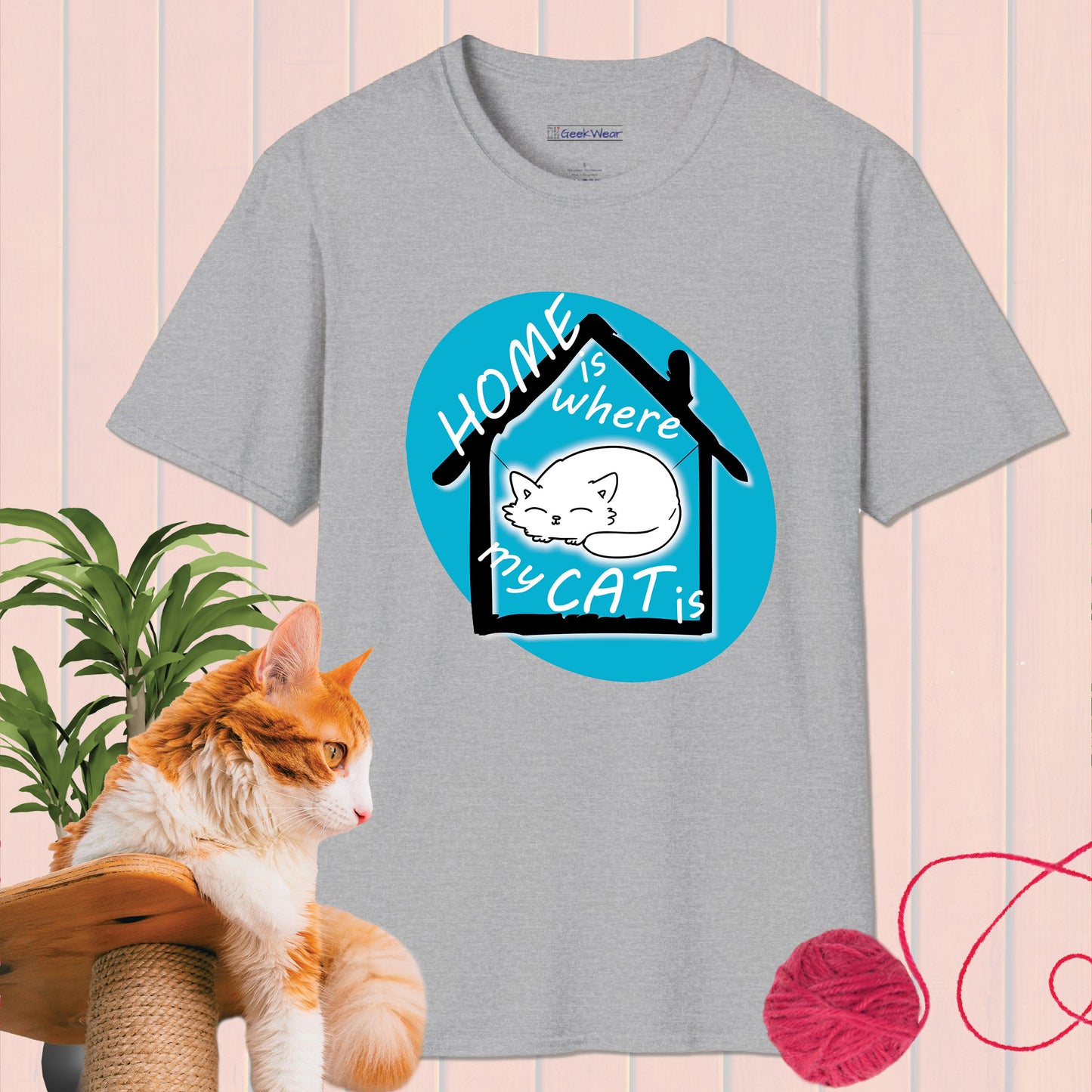 GeekWear Cat Home is where my cat is T-Shirt