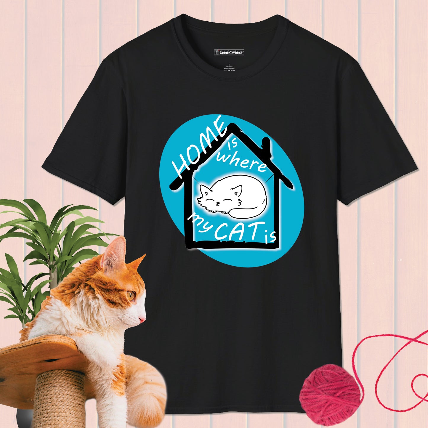 GeekWear Cat Home is where my cat is T-Shirt