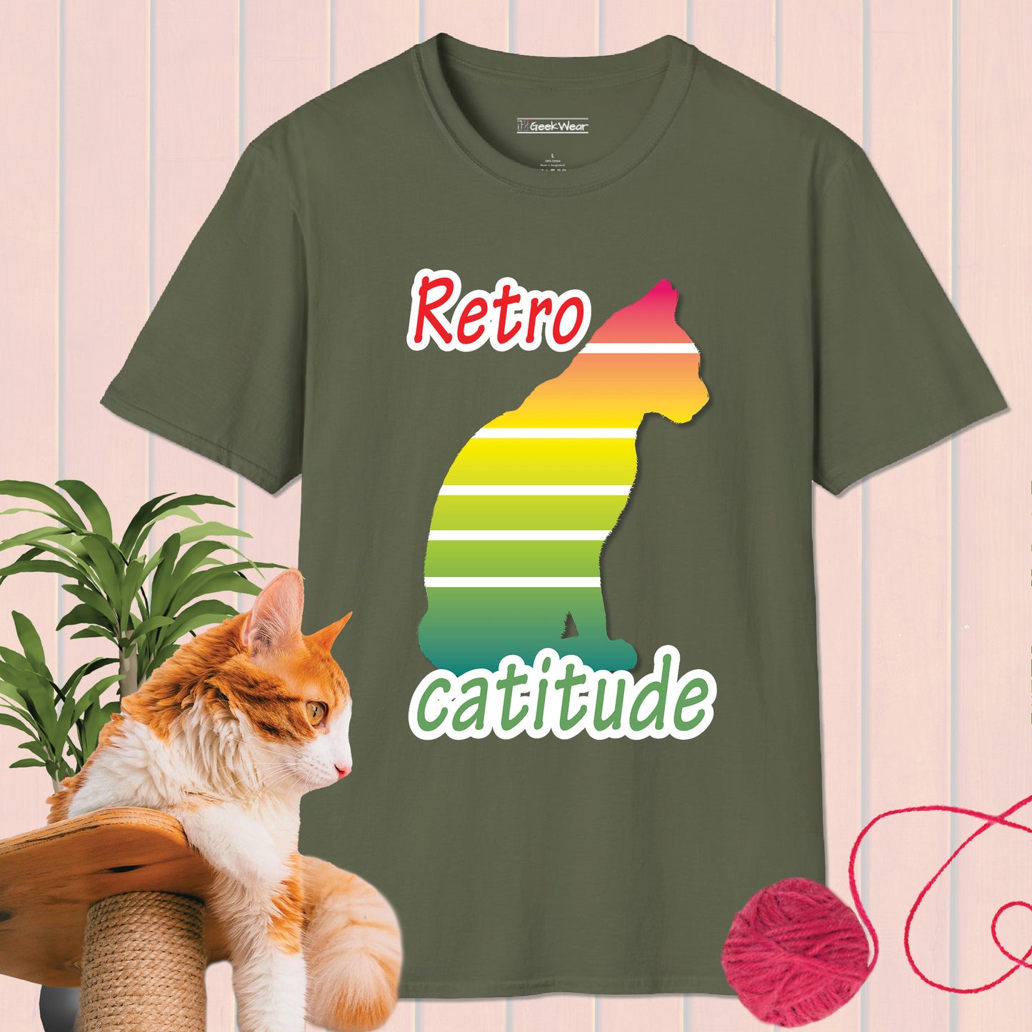 GeekWear Cat Retro Style A T-Shirt