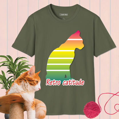 GeekWear Cat Retro style B T-Shirt