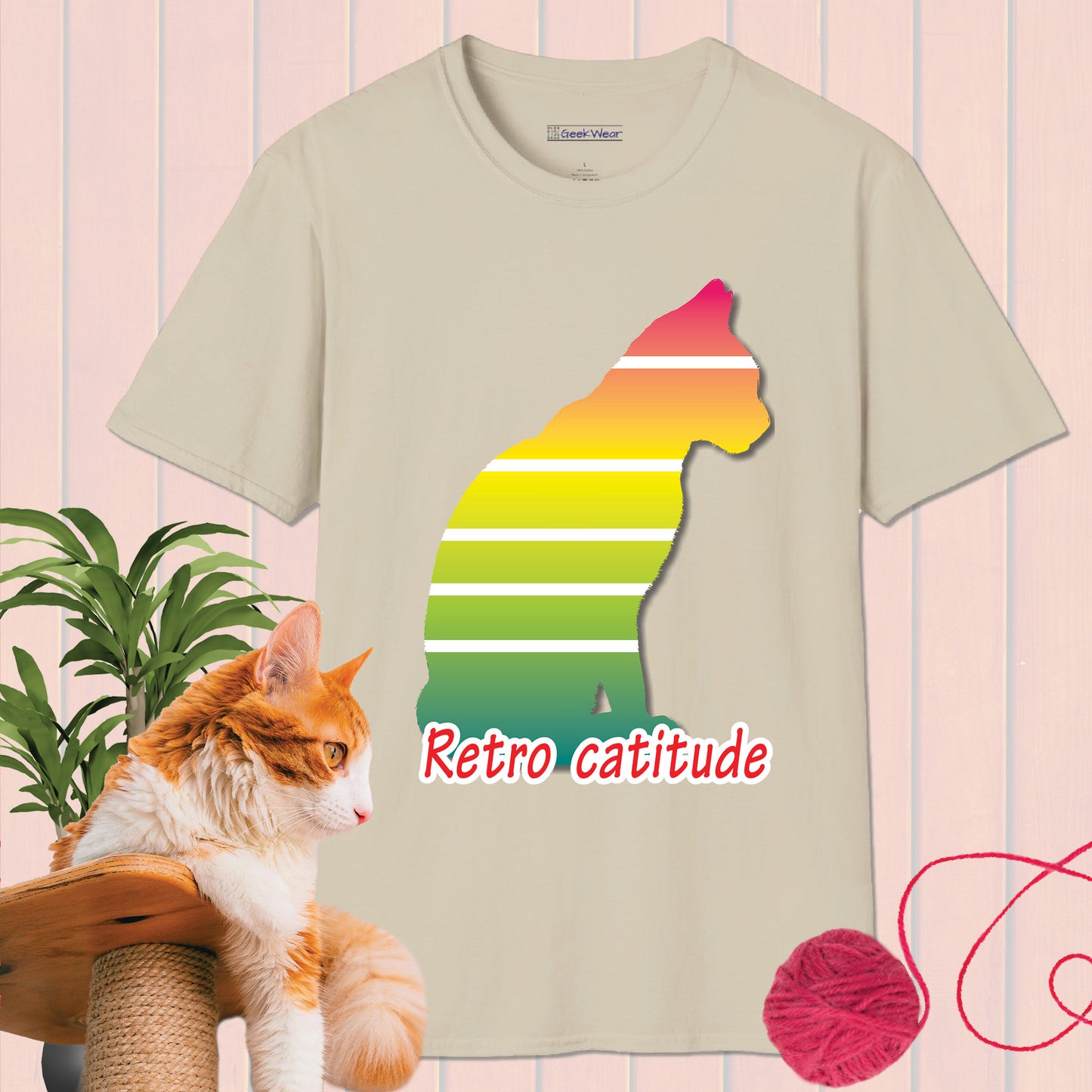 GeekWear Cat Retro style B T-Shirt