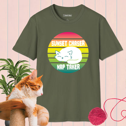 GeekWear Cat Sunset Chaser T-Shirt