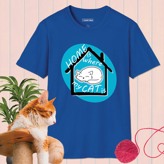 GeekWear Cat Home  is where my cat is T-Shirt
