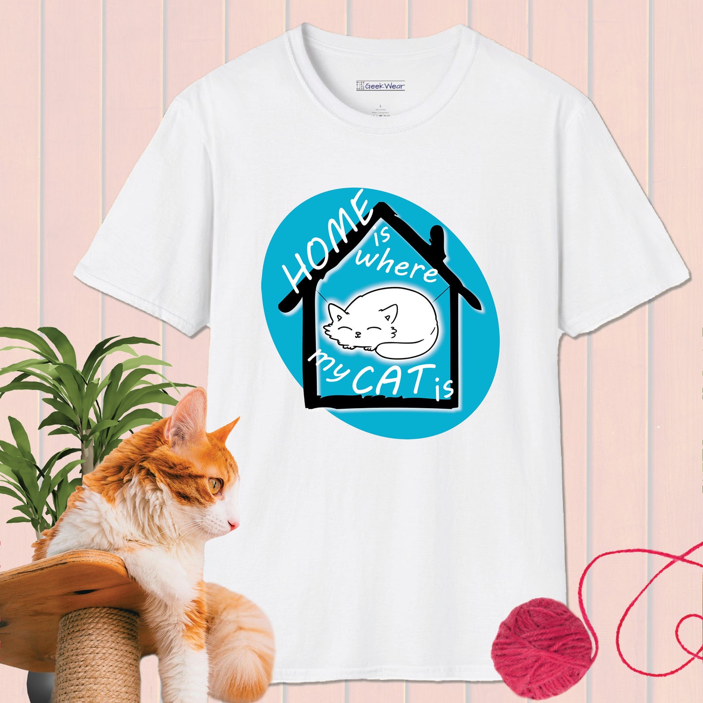 GeekWear Cat Home  is where my cat is T-Shirt