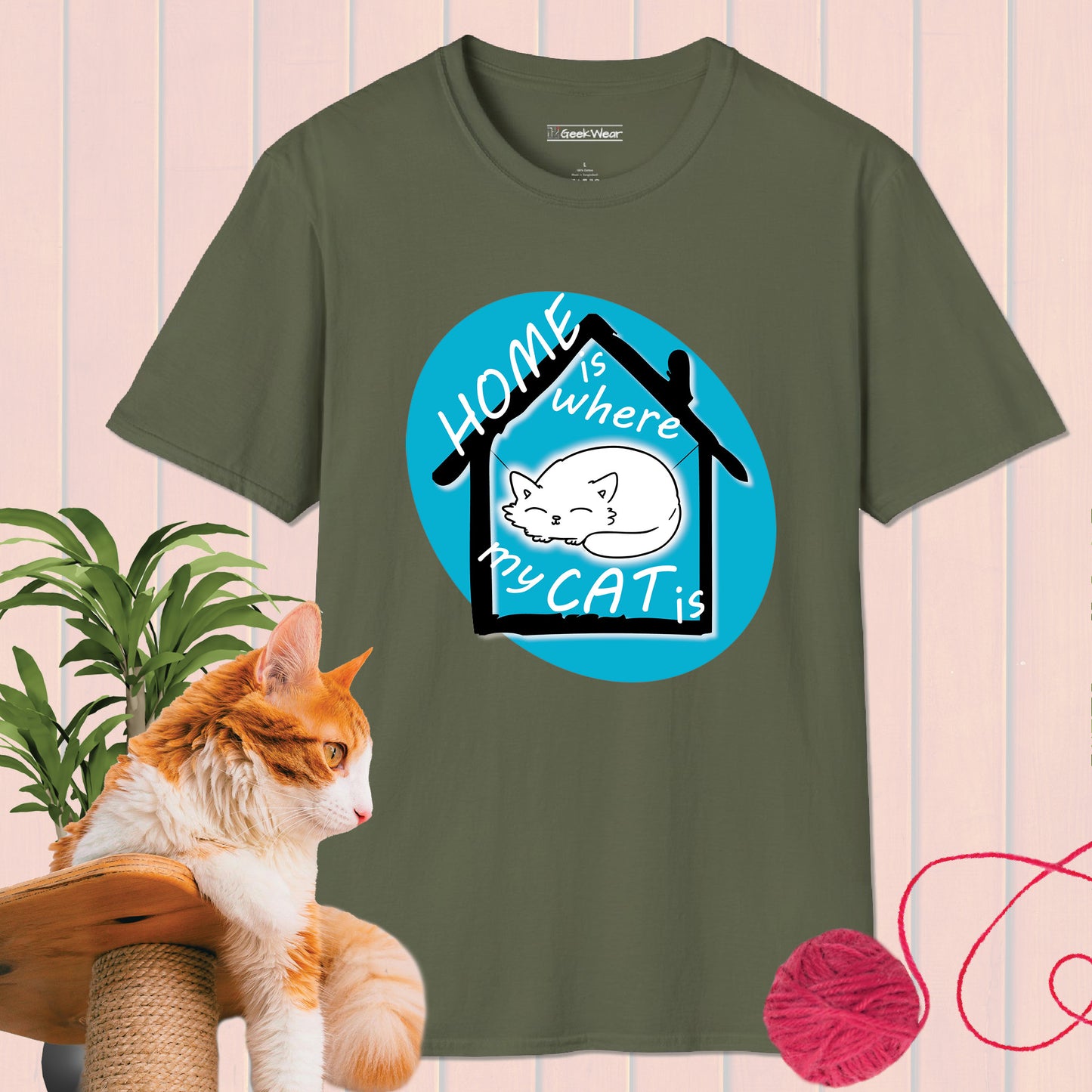 GeekWear Cat Home  is where my cat is T-Shirt