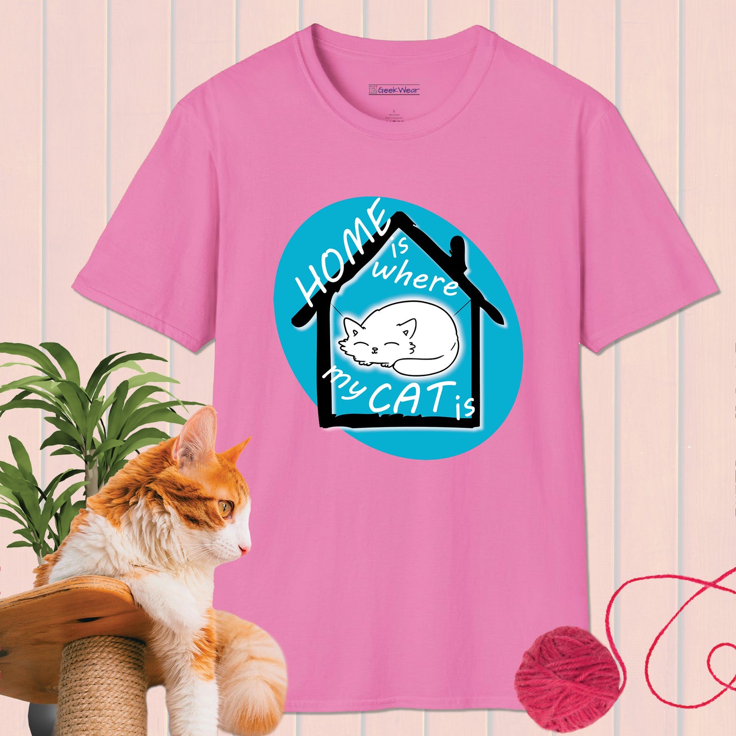 GeekWear Cat Home  is where my cat is T-Shirt